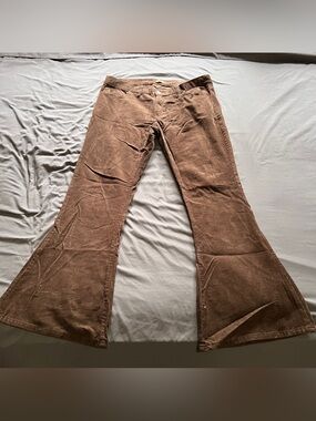 NWT Run & Fly Men’s 70s Retro Bell Bottom Brown Corduroy Pants